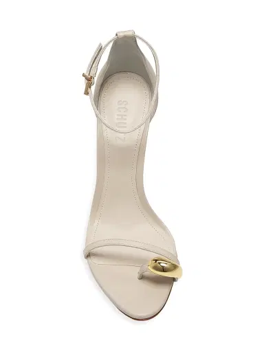Schutz Women's Maya 100MM Leather Sandals - Sugar White | Thumbnail 4 Schutz Women's Maya 100MM Leather Sandals - Sugar White | Thumbnail 4