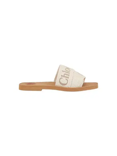 Chloé Women's Woody Logo Slide Sandals - Blushy Beige | Thumbnail 1 Chloé Women's Woody Logo Slide Sandals - Blushy Beige | Thumbnail 1
