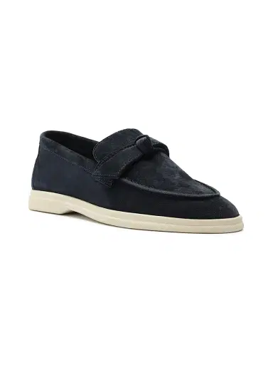 Alexandre Birman Women's Clarita Suede Bow Loafers - Twilight Blue | Thumbnail 2 Alexandre Birman Women's Clarita Suede Bow Loafers - Twilight Blue | Thumbnail 2