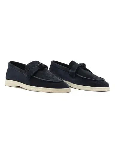 Alexandre Birman Women's Clarita Suede Bow Loafers - Twilight Blue | Thumbnail 3 Alexandre Birman Women's Clarita Suede Bow Loafers - Twilight Blue | Thumbnail 3