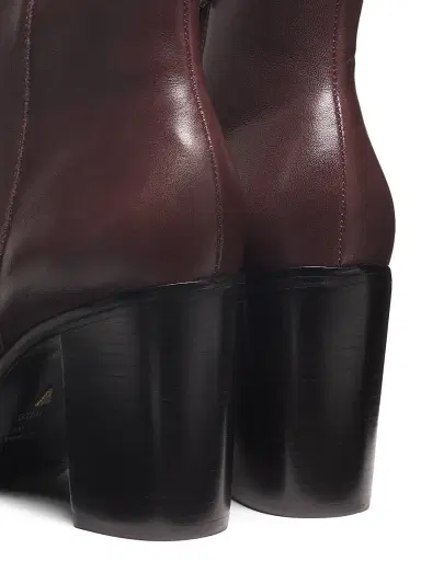 Schutz Women's Mikki 85MM Block-Heel Leather Booties - Dark Chocolate - Size 11 | Thumbnail 3 Schutz Women's Mikki 85MM Block-Heel Leather Booties - Dark Chocolate - Size 11 | Thumbnail 3