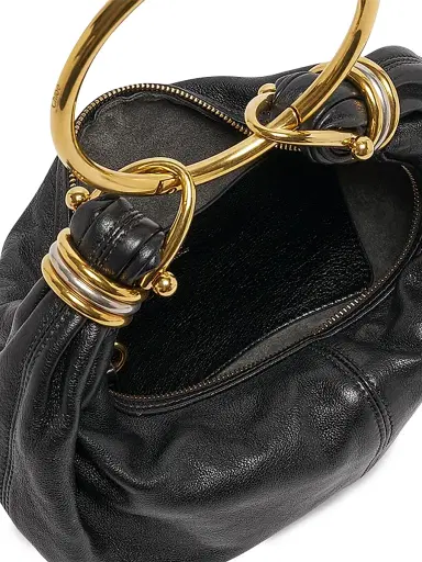 Chloé Women's Bracelet Grained Leather Hobo Bag - Black | Thumbnail 4 Chloé Women's Bracelet Grained Leather Hobo Bag - Black | Thumbnail 4