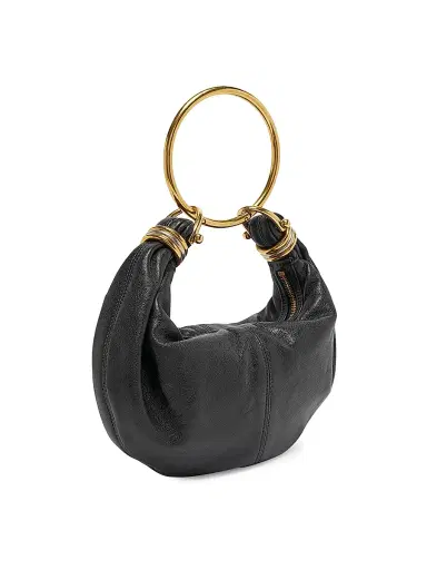 Chloé Women's Bracelet Grained Leather Hobo Bag - Black | Thumbnail 6 Chloé Women's Bracelet Grained Leather Hobo Bag - Black | Thumbnail 6