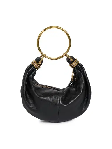 Chloé Women's Bracelet Grained Leather Hobo Bag - Black | Thumbnail 1 Chloé Women's Bracelet Grained Leather Hobo Bag - Black | Thumbnail 1