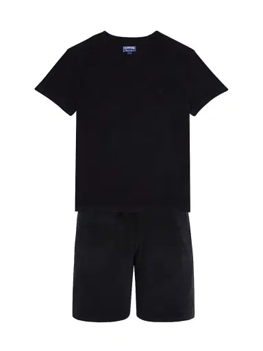 Vilebrequin Men's Cotton-Blend Crewneck T-Shirt - Black | Thumbnail 2 Vilebrequin Men's Cotton-Blend Crewneck T-Shirt - Black | Thumbnail 2