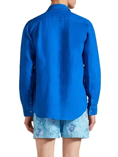 Vilebrequin Men's Long-Sleeve Linen Shirt - Palace | Thumbnail 5 Vilebrequin Men's Long-Sleeve Linen Shirt - Palace | Thumbnail 5