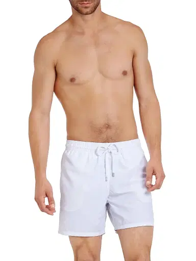 Vilebrequin Men's Unis Swim Trunks - White | Thumbnail 2 Vilebrequin Men's Unis Swim Trunks - White | Thumbnail 2