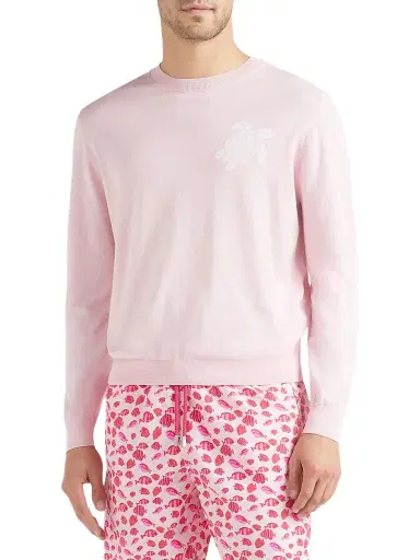 Vilebrequin Men's Turtle Cotton Crewneck Sweater - Pivoine - Size XXL | Thumbnail 4 Vilebrequin Men's Turtle Cotton Crewneck Sweater - Pivoine - Size XXL | Thumbnail 4