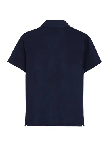 Vilebrequin Men's Organic Cotton Terry Polo Shirt - Bleu Marine | Thumbnail 2 Vilebrequin Men's Organic Cotton Terry Polo Shirt - Bleu Marine | Thumbnail 2