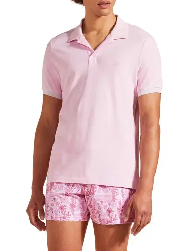 Vilebrequin Men's Cotton Polo Shirt - Guimauve | Thumbnail 4 Vilebrequin Men's Cotton Polo Shirt - Guimauve | Thumbnail 4