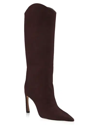 Schutz Women's Maryana Nubuck Knee-High Boots - Dark Chocolate - Size 11 | Thumbnail 2 Schutz Women's Maryana Nubuck Knee-High Boots - Dark Chocolate - Size 11 | Thumbnail 2