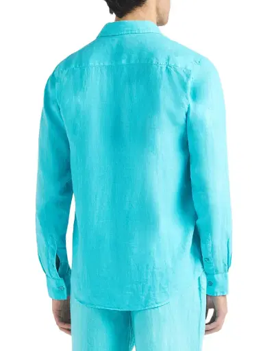 Vilebrequin Men's Long-Sleeve Linen Shirt - Vert Disco - Size XL | Thumbnail 5 Vilebrequin Men's Long-Sleeve Linen Shirt - Vert Disco - Size XL | Thumbnail 5