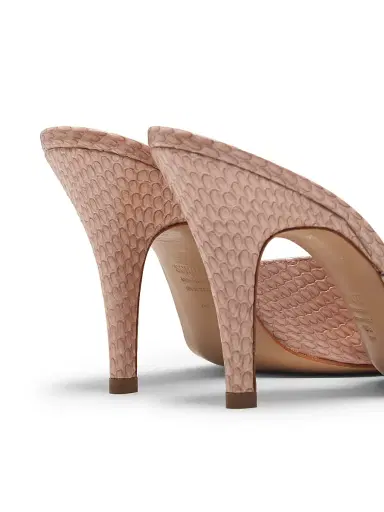 Schutz Women's Clea 0MM Snake-Embossed Leather Sandals - Cotton Candy | Thumbnail 3 Schutz Women's Clea 0MM Snake-Embossed Leather Sandals - Cotton Candy | Thumbnail 3