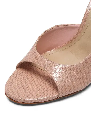 Schutz Women's Clea 0MM Snake-Embossed Leather Sandals - Cotton Candy | Thumbnail 5 Schutz Women's Clea 0MM Snake-Embossed Leather Sandals - Cotton Candy | Thumbnail 5