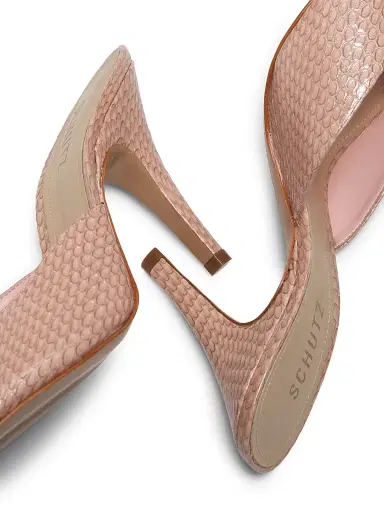 Schutz Women's Clea 0MM Snake-Embossed Leather Sandals - Cotton Candy | Thumbnail 6 Schutz Women's Clea 0MM Snake-Embossed Leather Sandals - Cotton Candy | Thumbnail 6