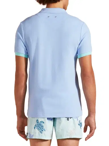 Vilebrequin Men's Cotton Polo Shirt - Light Blue | Thumbnail 5 Vilebrequin Men's Cotton Polo Shirt - Light Blue | Thumbnail 5