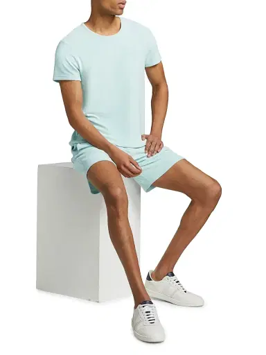 Vilebrequin Men's Cotton-Blend Crewneck T-Shirt - Pacific | Thumbnail 2 Vilebrequin Men's Cotton-Blend Crewneck T-Shirt - Pacific | Thumbnail 2