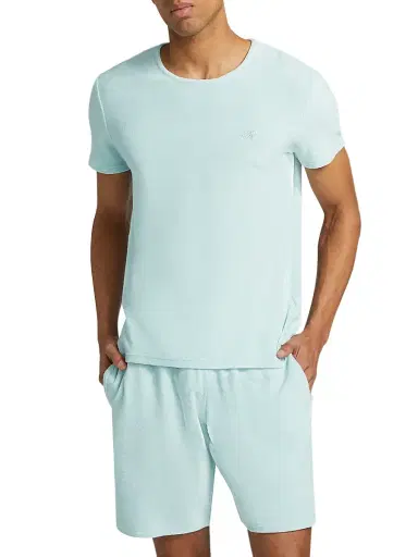 Vilebrequin Men's Cotton-Blend Crewneck T-Shirt - Pacific | Thumbnail 3 Vilebrequin Men's Cotton-Blend Crewneck T-Shirt - Pacific | Thumbnail 3