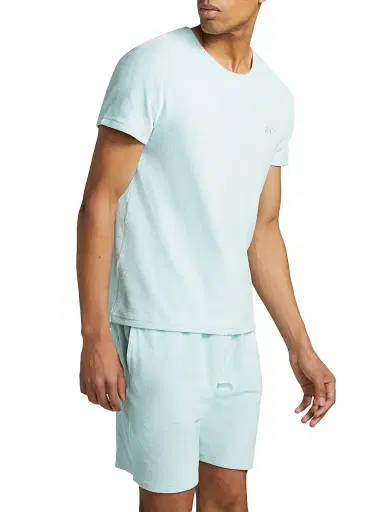 Vilebrequin Men's Cotton-Blend Crewneck T-Shirt - Pacific | Thumbnail 4 Vilebrequin Men's Cotton-Blend Crewneck T-Shirt - Pacific | Thumbnail 4