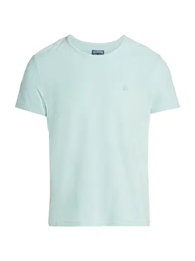 Vilebrequin Men's Cotton-Blend Crewneck T-Shirt - Pacific | Thumbnail 1 Vilebrequin Men's Cotton-Blend Crewneck T-Shirt - Pacific | Thumbnail 1
