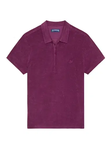 Vilebrequin Men's Terry Cloth Polo Shirt - Aubergine - Size XXXL | Thumbnail 1 Vilebrequin Men's Terry Cloth Polo Shirt - Aubergine - Size XXXL | Thumbnail 1