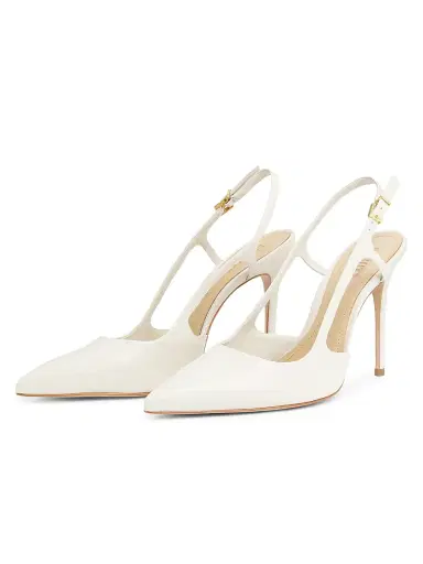 Schutz Women's Boris 0MM Leather Slingback Pumps - Pearl | Thumbnail 2 Schutz Women's Boris 0MM Leather Slingback Pumps - Pearl | Thumbnail 2