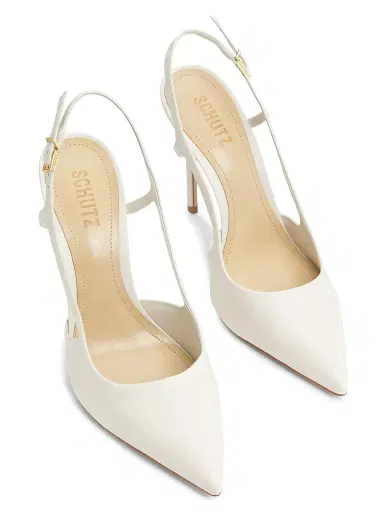 Schutz Women's Boris 0MM Leather Slingback Pumps - Pearl | Thumbnail 4 Schutz Women's Boris 0MM Leather Slingback Pumps - Pearl | Thumbnail 4