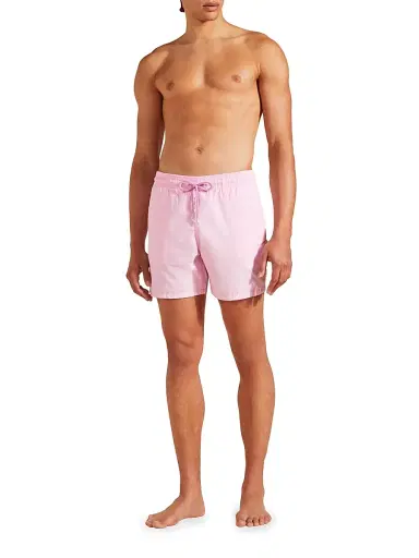 Vilebrequin Men's Moorea Drawstring Swim Shorts - Pink | Thumbnail 2 Vilebrequin Men's Moorea Drawstring Swim Shorts - Pink | Thumbnail 2