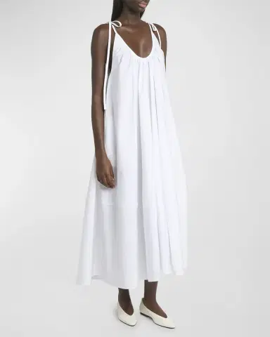 Co Sleeveless Gathered Maxi Shift Dress | Thumbnail 2 Co Sleeveless Gathered Maxi Shift Dress | Thumbnail 2