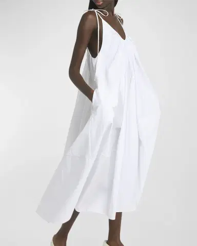 Co Sleeveless Gathered Maxi Shift Dress | Thumbnail 7 Co Sleeveless Gathered Maxi Shift Dress | Thumbnail 7