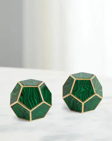 L'Objet Malachite Pentagon Spice Jewels, Set of 2 | Thumbnail 1 L'Objet Malachite Pentagon Spice Jewels, Set of 2 | Thumbnail 1