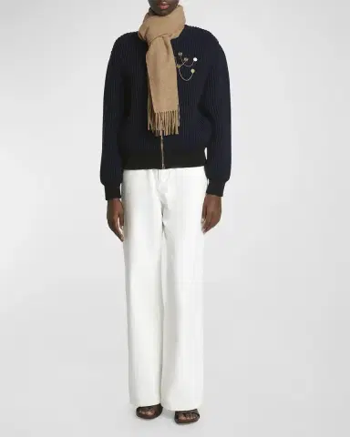 Loewe Fringed Cashmere Scarf | Thumbnail 3 Loewe Fringed Cashmere Scarf | Thumbnail 3