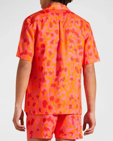 Vilebrequin Men's New Leopard Linen Camp Shirt | Thumbnail 3 Vilebrequin Men's New Leopard Linen Camp Shirt | Thumbnail 3