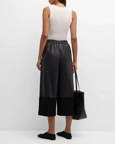 LOEWE Cropped Leather and Suede Trousers | Thumbnail 6 LOEWE Cropped Leather and Suede Trousers | Thumbnail 6