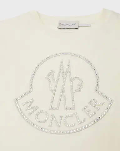 Moncler Girl's Embellished Bell Logo T-Shirt, Size 8-14 | Thumbnail 3 Moncler Girl's Embellished Bell Logo T-Shirt, Size 8-14 | Thumbnail 3