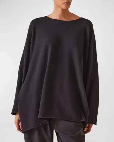 Eskandar A-Line Bateau Neck Cashmere Sweater | Thumbnail 2 Eskandar A-Line Bateau Neck Cashmere Sweater | Thumbnail 2