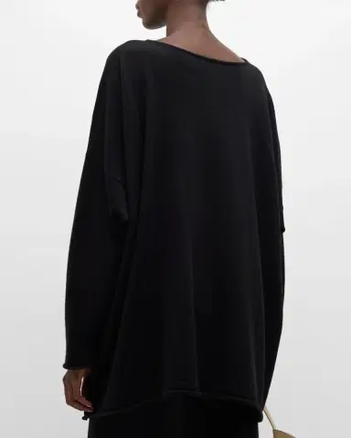 Eskandar A-Line Bateau Neck Cashmere Sweater | Thumbnail 6 Eskandar A-Line Bateau Neck Cashmere Sweater | Thumbnail 6