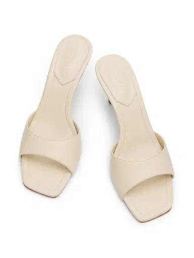 Schutz Women's Leena 75MM Bamboo-Heel Leather Mules - Egg Shell - Size 6 | Thumbnail 4 Schutz Women's Leena 75MM Bamboo-Heel Leather Mules - Egg Shell - Size 6 | Thumbnail 4