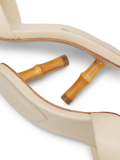 Schutz Women's Leena 75MM Bamboo-Heel Leather Mules - Egg Shell - Size 6 | Thumbnail 5 Schutz Women's Leena 75MM Bamboo-Heel Leather Mules - Egg Shell - Size 6 | Thumbnail 5