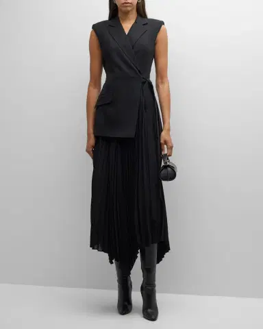 SIMKHAI Helena Combo Blazer Sleeveless Midi Dress | Thumbnail 2 SIMKHAI Helena Combo Blazer Sleeveless Midi Dress | Thumbnail 2