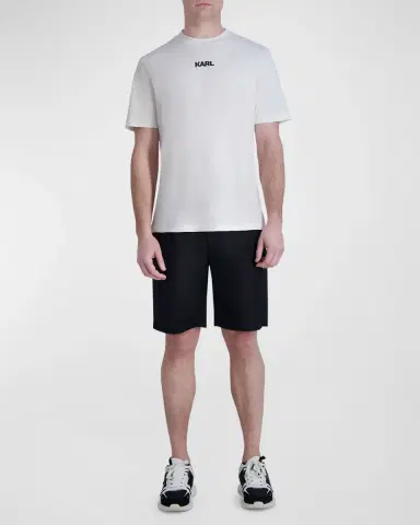 Karl Lagerfeld Paris Men's Pleated Drawcord Shorts | Thumbnail 2 Karl Lagerfeld Paris Men's Pleated Drawcord Shorts | Thumbnail 2