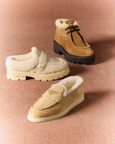Miu Miu Suede Shearling Lace-Up Chukka Booties | Thumbnail 4 Miu Miu Suede Shearling Lace-Up Chukka Booties | Thumbnail 4