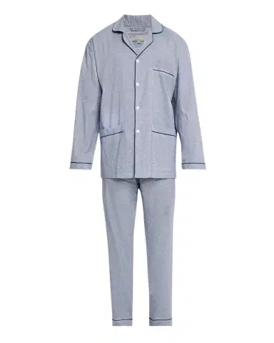 Neiman Marcus Men's Cotton Micro-Check Long Pajama Set | Thumbnail 1 Neiman Marcus Men's Cotton Micro-Check Long Pajama Set | Thumbnail 1