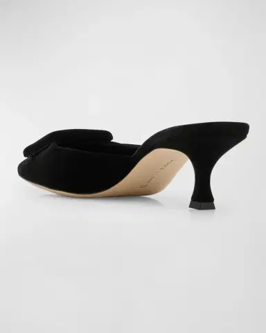 Manolo Blahnik Maysale Velvet Buckle Mule Pumps | Thumbnail 4 Manolo Blahnik Maysale Velvet Buckle Mule Pumps | Thumbnail 4