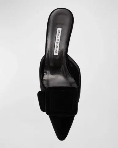Manolo Blahnik Maysale Velvet Buckle Mule Pumps | Thumbnail 5 Manolo Blahnik Maysale Velvet Buckle Mule Pumps | Thumbnail 5