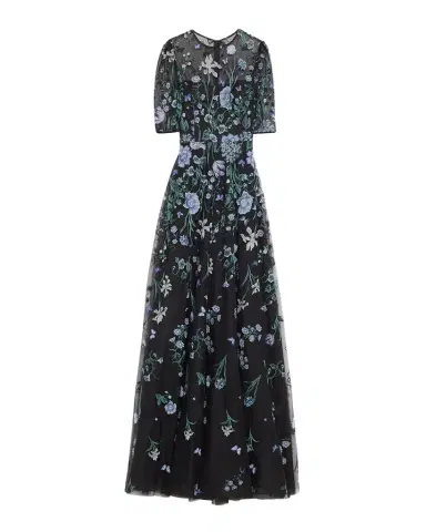 Rickie Freeman for Teri Jon Embroidered A-Line Tulle Gown | Thumbnail 1 Rickie Freeman for Teri Jon Embroidered A-Line Tulle Gown | Thumbnail 1