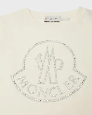 Moncler Girl's Embellished Bell Logo T-Shirt, Size -6 | Thumbnail 3 Moncler Girl's Embellished Bell Logo T-Shirt, Size -6 | Thumbnail 3