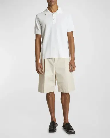 Jacquemus Men's Polo Shirt with Knit Logo | Thumbnail 2 Jacquemus Men's Polo Shirt with Knit Logo | Thumbnail 2