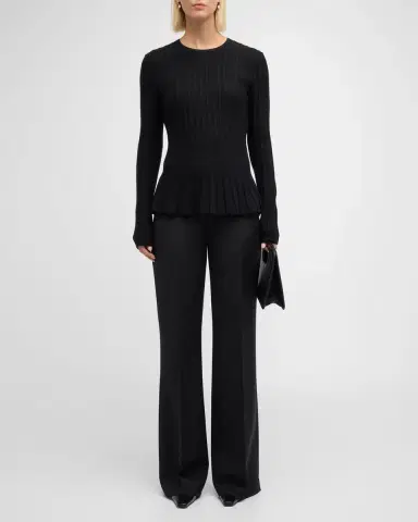 Gabriela Hearst Vesta Wide-Leg Pants with Belted Detail | Thumbnail 2 Gabriela Hearst Vesta Wide-Leg Pants with Belted Detail | Thumbnail 2