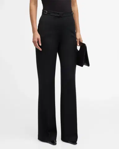 Gabriela Hearst Vesta Wide-Leg Pants with Belted Detail | Thumbnail 4 Gabriela Hearst Vesta Wide-Leg Pants with Belted Detail | Thumbnail 4